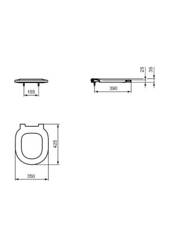 Ideal Standard Connect Freedom E821801 Glossy White Toilet Seat Normal Close
