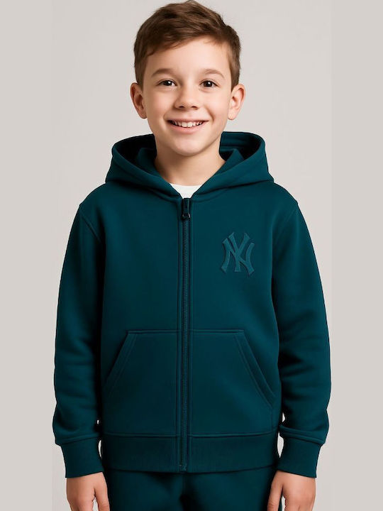 Kids Sweatshirt Cardigan Petrol