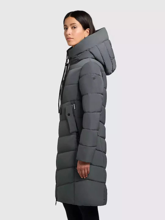 Women's Lifestyle Jacket for Winter with Hood Foam Green