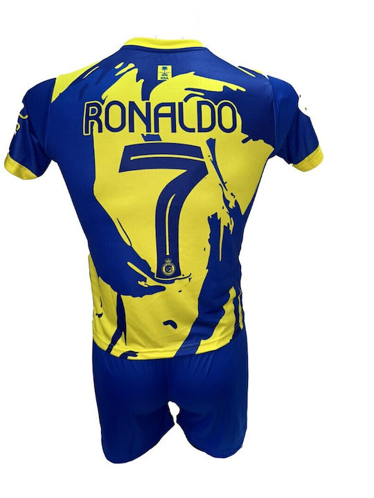 Παιδικό Σετ Ποδοσφαίρου Al Nassr Ronaldo Κίτρινο Μπλε Μπλε Γράμματα Special Edition 290825-19