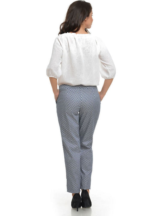 Damen Stoff Hose in Geradem Schnitt Navy Blue