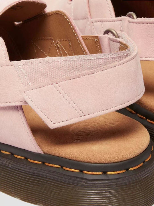 Jorge Ii Leder Flache Sandalen für Damen in Rosa Farbe