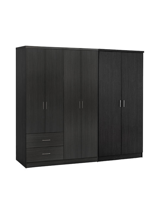 Шест врати Гардероб Blakely Zebrano 201x43x181см