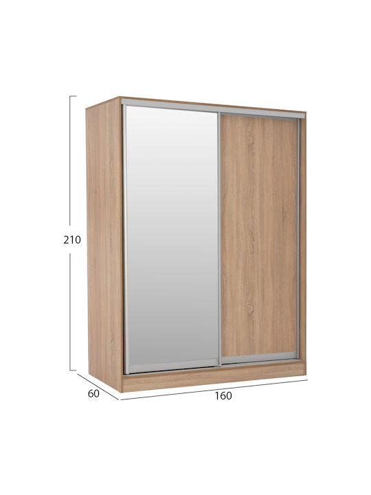 Bedroom Furniture Set Adler Sonama Oak With Slats 160x200cm 6pcs