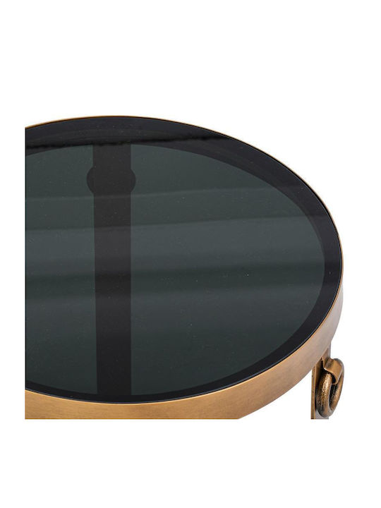 Round Side Coffee Table Fl383 Glass Bronze-Black W60xL60xH50cm