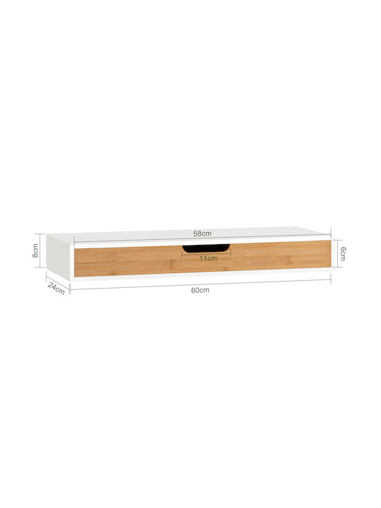 Рафтове с LED Дървени 60x25x8см