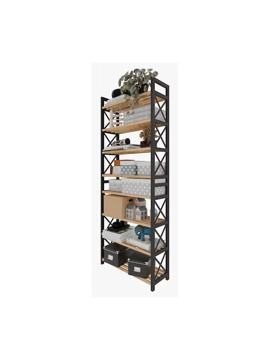 Bibliothek Schwarz 46x18x126cm