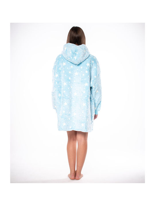Kocobluza Κουβέρτα Sherpa με Μανίκια 80x84εκ. Blue