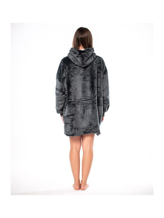 Sherpa Blanket with Sleeves 80x84cm Black