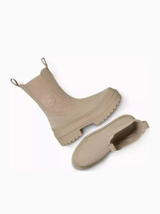 Chuck Taylor Leder Damen Chelsea Stiefeletten Beige