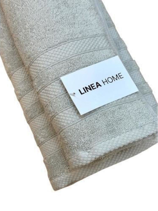 Linea Home Πετσέτα Προσώπου Verona 50x90εκ. Ασημί 2τμχ Βάρους 480gr/m²
