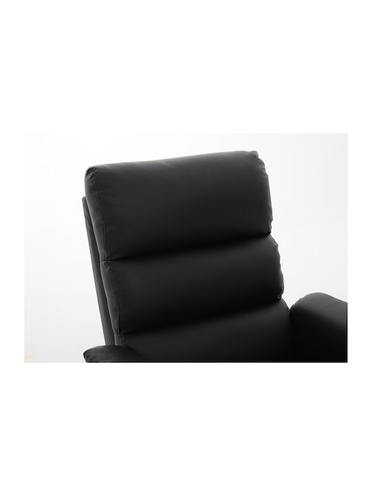 Rigil Πολυθρόνα Relax Massage από Δερματίνη Μαύρο 75x87x102cm