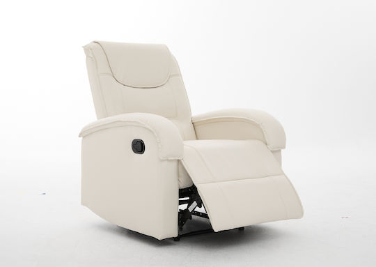 Celaeno Fotoliu Relax din Piele Ecologică Ecru 80x96x97cm