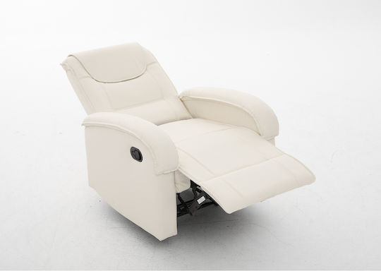 Celaeno Fotoliu Relax din Piele Ecologică Ecru 80x96x97cm