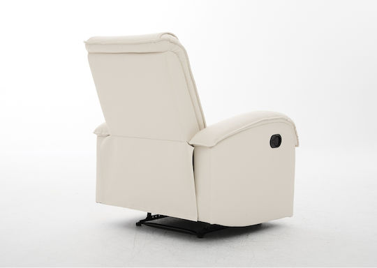 Celaeno Fotoliu Relax din Piele Ecologică Ecru 80x96x97cm