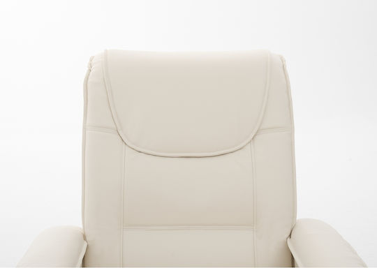 Celaeno Fotoliu Relax din Piele Ecologică Ecru 80x96x97cm