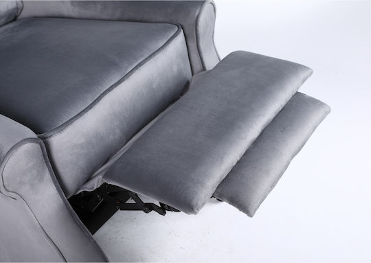 Relaxsessel Samt Gray 72x84x97cm