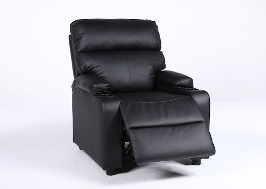 Rana Fotoliu Relax din Piele Ecologică Negru 80x95x103cm