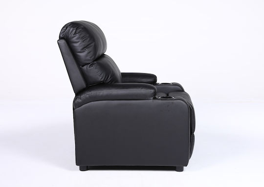 Rana Fotoliu Relax din Piele Ecologică Negru 80x95x103cm