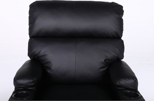 Rana Fotoliu Relax din Piele Ecologică Negru 80x95x103cm