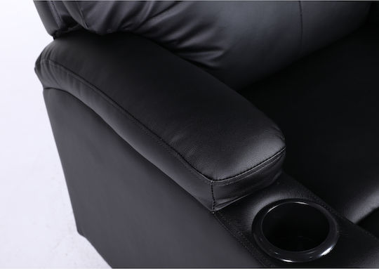 Rana Fotoliu Relax din Piele Ecologică Negru 80x95x103cm