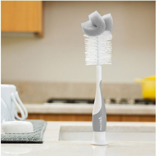 Munchkin Cleaning Brush for Baby Bottle Gray Sponge Bottle Brush