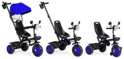 Ecotoys Convertible Kids Tricycle with Parental Handle 3 in 1 for 6 Months Blue