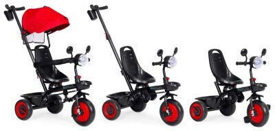 Ecotoys Convertible Kids Tricycle with Parental Handle 3 in 1 for 6 Months Red