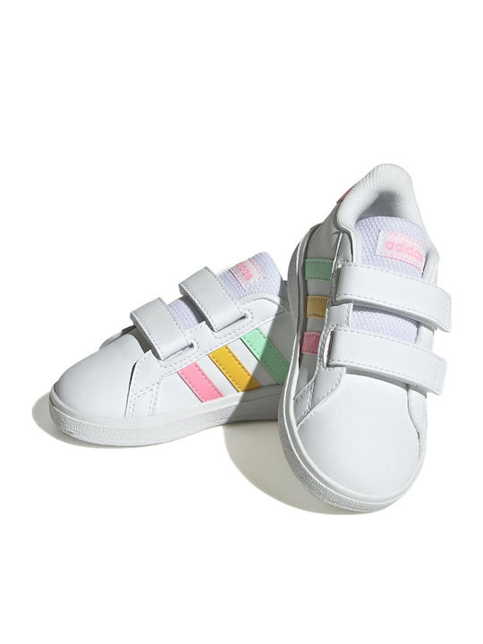 Grand Court GRAND COURT 2.0 Kinder Sneakers mit Klettverschluss Cloud White / Pulse Mint / Beam Pink