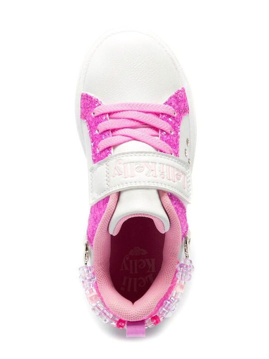 Παιδικά Sneakers με Σκρατς Bianco / Fuxia