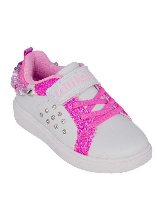 Παιδικά Sneakers με Σκρατς Bianco / Fuxia