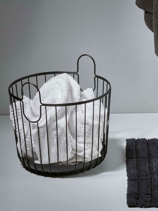 Zone Denmark Decorative Basket Metallic with Handles Black 40.6x40.6x41.1cm