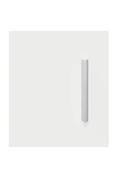 Wall Living Room Display Cabinet made of Particleboard with Glass Glossy White 55x29x100cm
