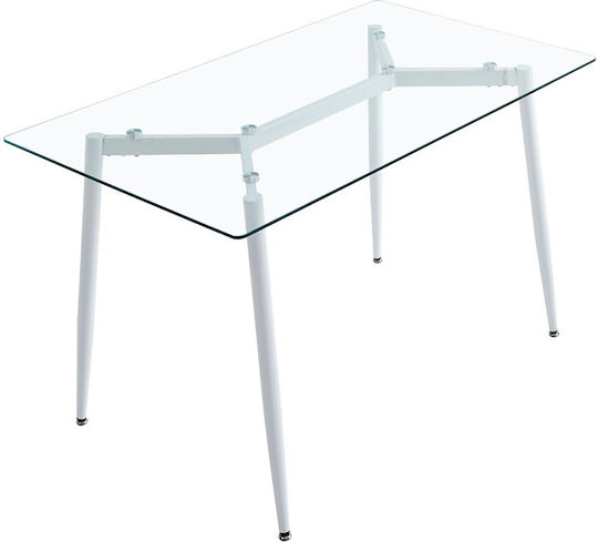 Quana Rectangular Kitchen Transparent - White 120x70x75εκ. 127-000180
