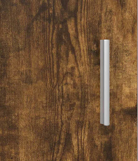Wall Living Room Display Cabinet made of Particleboard with Glass Smoky Oak 55x29x100cm