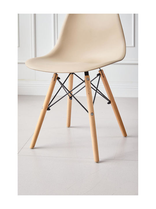 Fiore Kd Καρέκλα Κουζίνας από Πολυπροπυλένιο Cappuccino 46x53.5x81.5εκ.