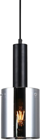Italux Lustră Suspendată Negru 13x40cm.