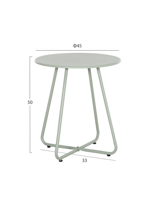 Masă Laterală Rotundă Sammon Metalică Verde M45xL45xÎ50cm