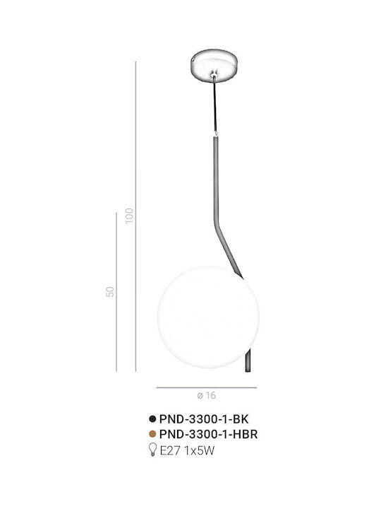 Italux Lustră Gri Glob 100cm.