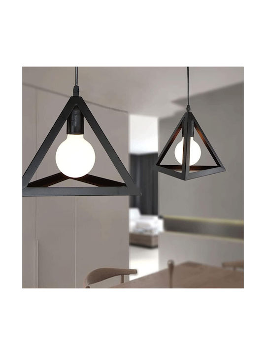 VenCore Pendant Light Black with Socket E27 25x25x21cm