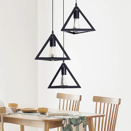 VenCore Pendant Light Black with Socket E27 25x25x21cm