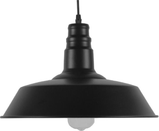 VenCore Hängelampe Schwarz Glocke mit Fassung E27 36x36x25cm.