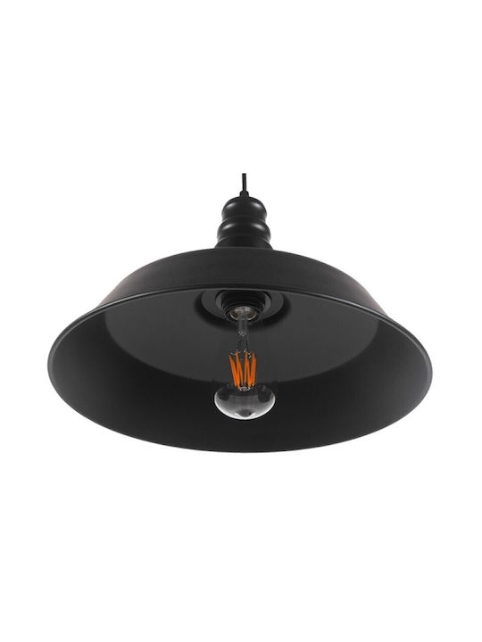 VenCore Pendant Light Black Bell with Socket E27 36x36x25cm