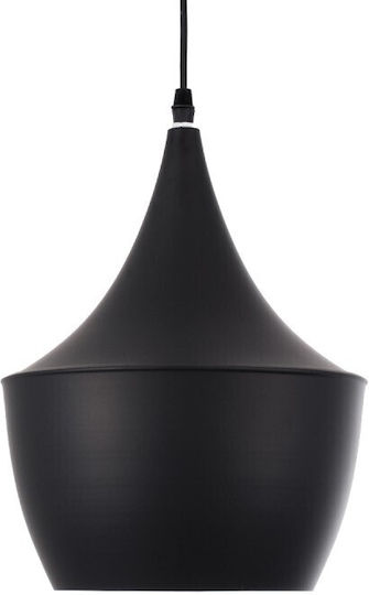 VenCore Pendant Light Black Bell with Socket E27 24x24x30cm