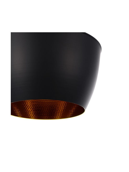 VenCore Pendant Light Black Bell with Socket E27 24x24x30cm