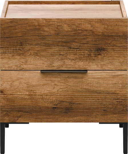 Κομοδίνο Oryana Ξύλινο Καφέ 55x44x59cm