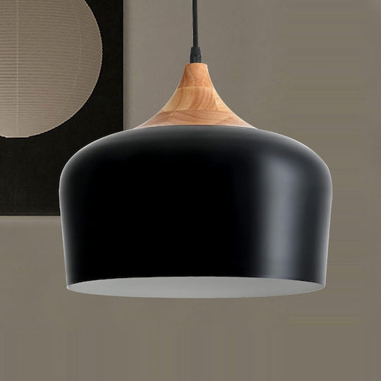 VenCore Adjustable Pendant Light Black Bell with Socket E27 35x35x27cm