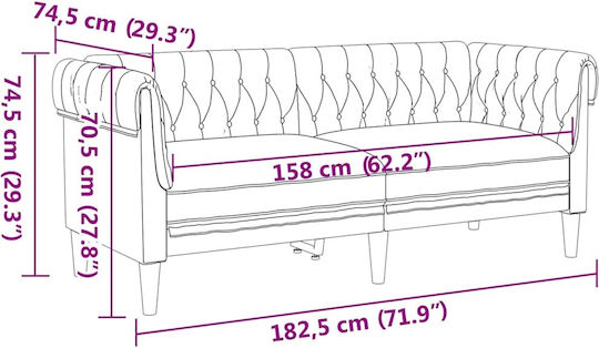 Three-Seater Couch Artificial Leather Brown 182.5x74.5x74.5 cm
