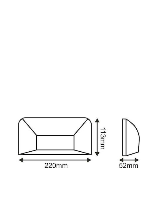 Aca Aplica de exterior montată pe perete GU10 IP65 22x11.3εκ.
