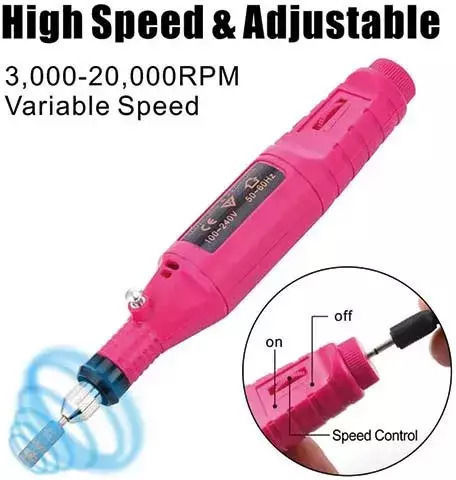 WD Nagelfräser Rosa mit 20000 Umdrehungen pro Minute